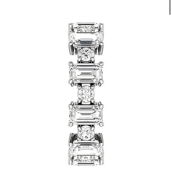 NIB 18kt White Gold Diamond Eternity Band Ring - Picture 3 of 4